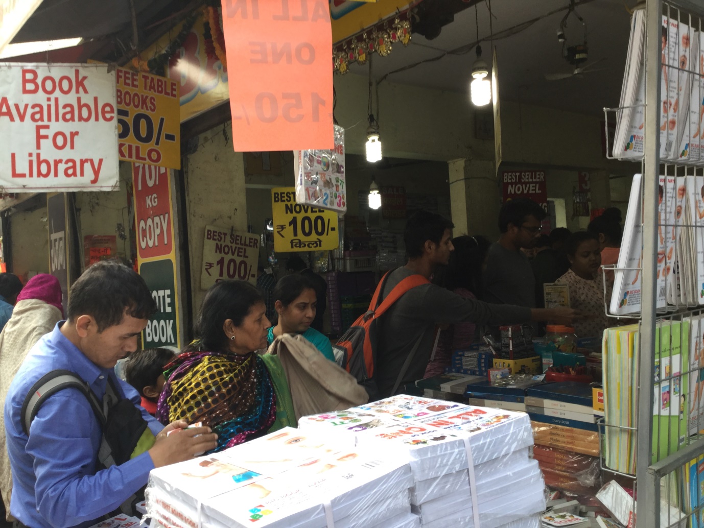 Karl Marx rightly pointed out that capitalism has the power of turning everything into its exact opposite. Books in this market are sold at many shops just like vegetables on a local vendor’s cart. The price of these books is often as absurd as Rs 100/- for a kilogram. For those of us for whom books have been an eternal first love, signboards such as this cause pain but perhaps such is the cultural milieu of our times that not much difference is seen between books and potatoes. Photography: Kavya