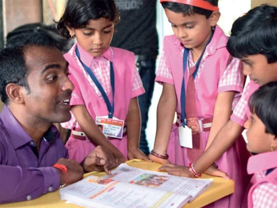 Ranjitsinh Disale at the Zila Parishad School in Solapur District, Maharashtra wins a prestigious award for working for the education and empowerment of tribal female students. Photo Credit: Mumbai Mirror